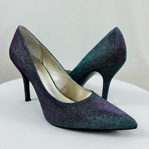 Nine West Halsey Blue Purple Iridescent Sparkle Pumps